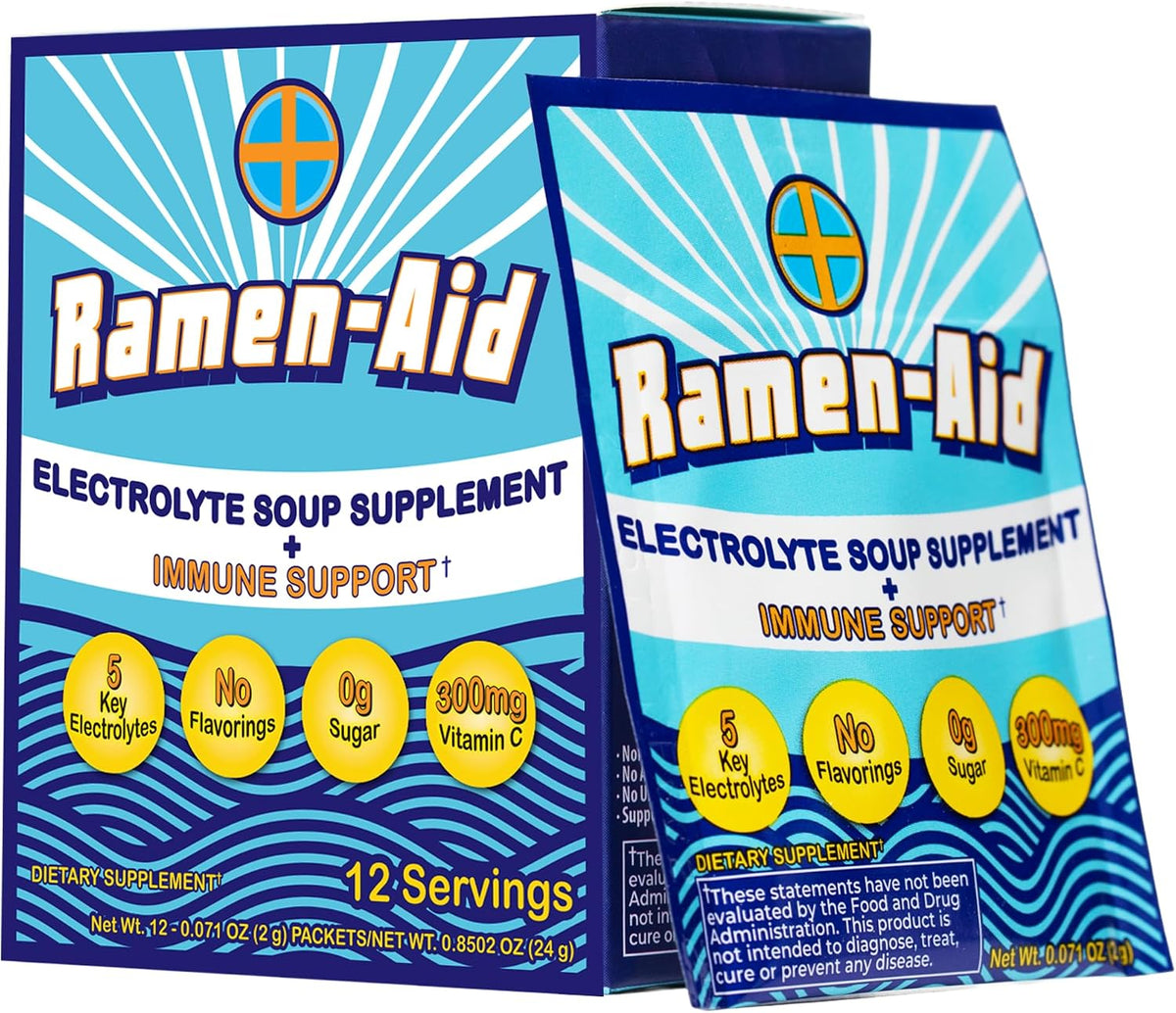Electrolyte Soup Supplement with Immune Support – 300mg Vitamin C, Sodium-free, Sugar-free (12 Sachets) - görsel 1