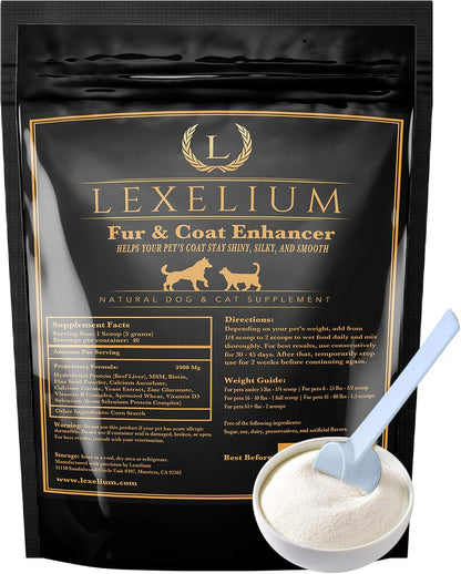 Lexelium Dermatitis Skin and Coat Supplement – Biotin: A B-vitamin that may help strengthen hair follicles and – Image 1