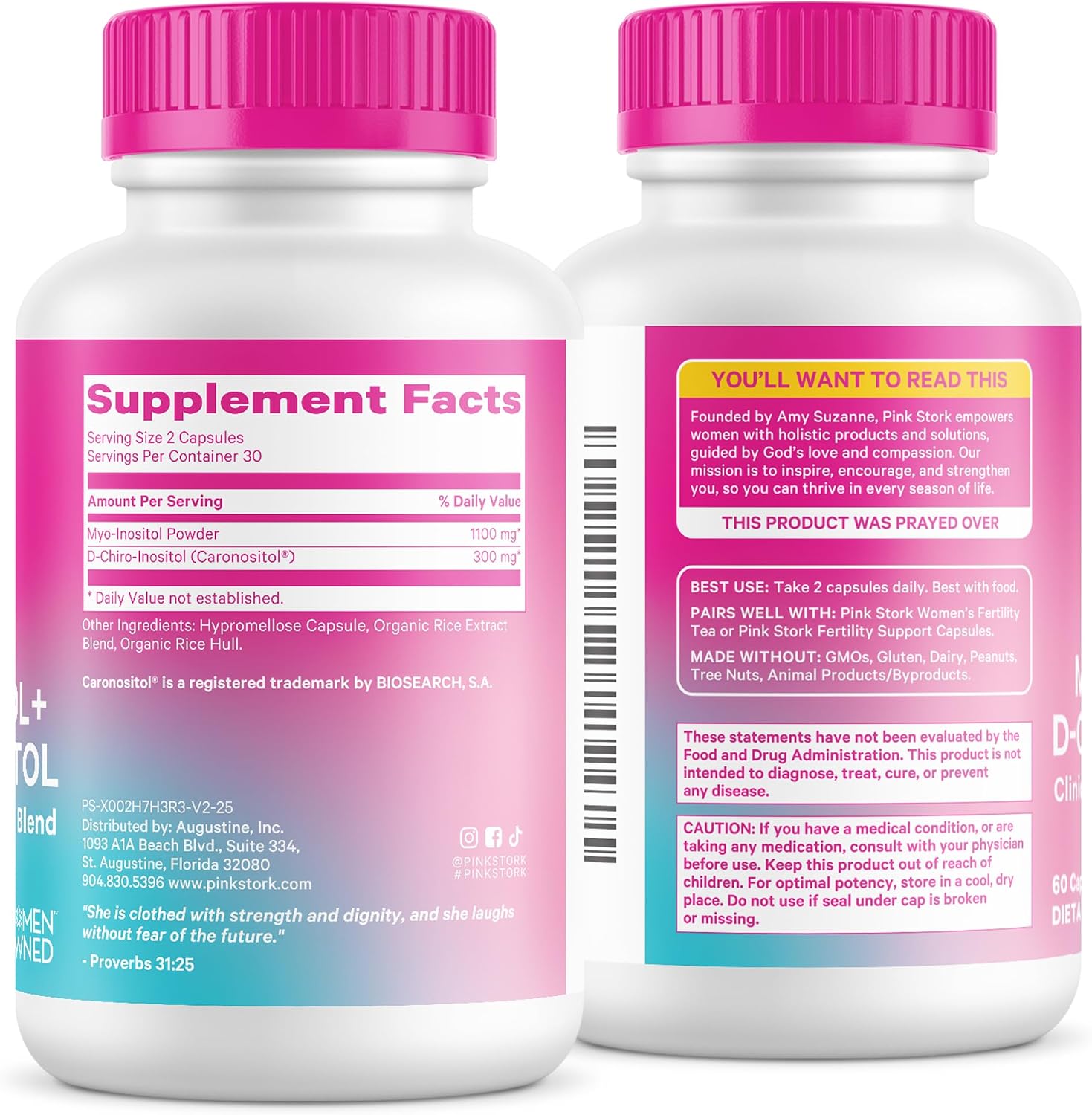 Pink Stork Myo-Inositol & D-Chiro Inositol Supplement - 3.6:1 Blend for Hormone Balance and Fertility Support - 60 Capsules - görsel 9