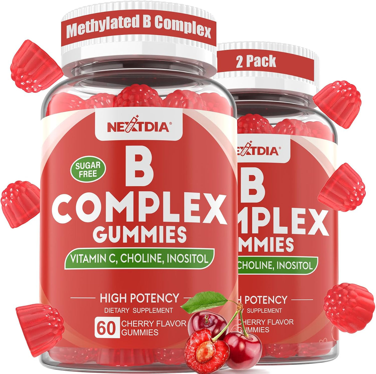 Methylated Vitamin B Complex Gummies - B12 & – Promotes healthy skin, hair, and nails (biotin) – Image 10