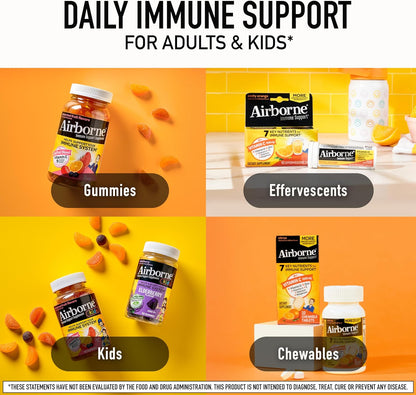 Airborne Kids Immune Support Gummies, Assorted Fruit Flavour, 21 Pack