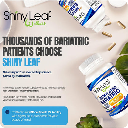 Bariatric Multivitamin Without Iron - Methylated B12 & Folate for Gastric Bypass & Sleeve Surgery | ASMBS Compliant | 1 Daily Capsule, 21 Nutrients | Made in USA, 30 Capsules