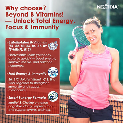 Methylated Vitamin B Complex Gummies - B12 & – Supports immune health with Vitamin C and zinc – Image 4