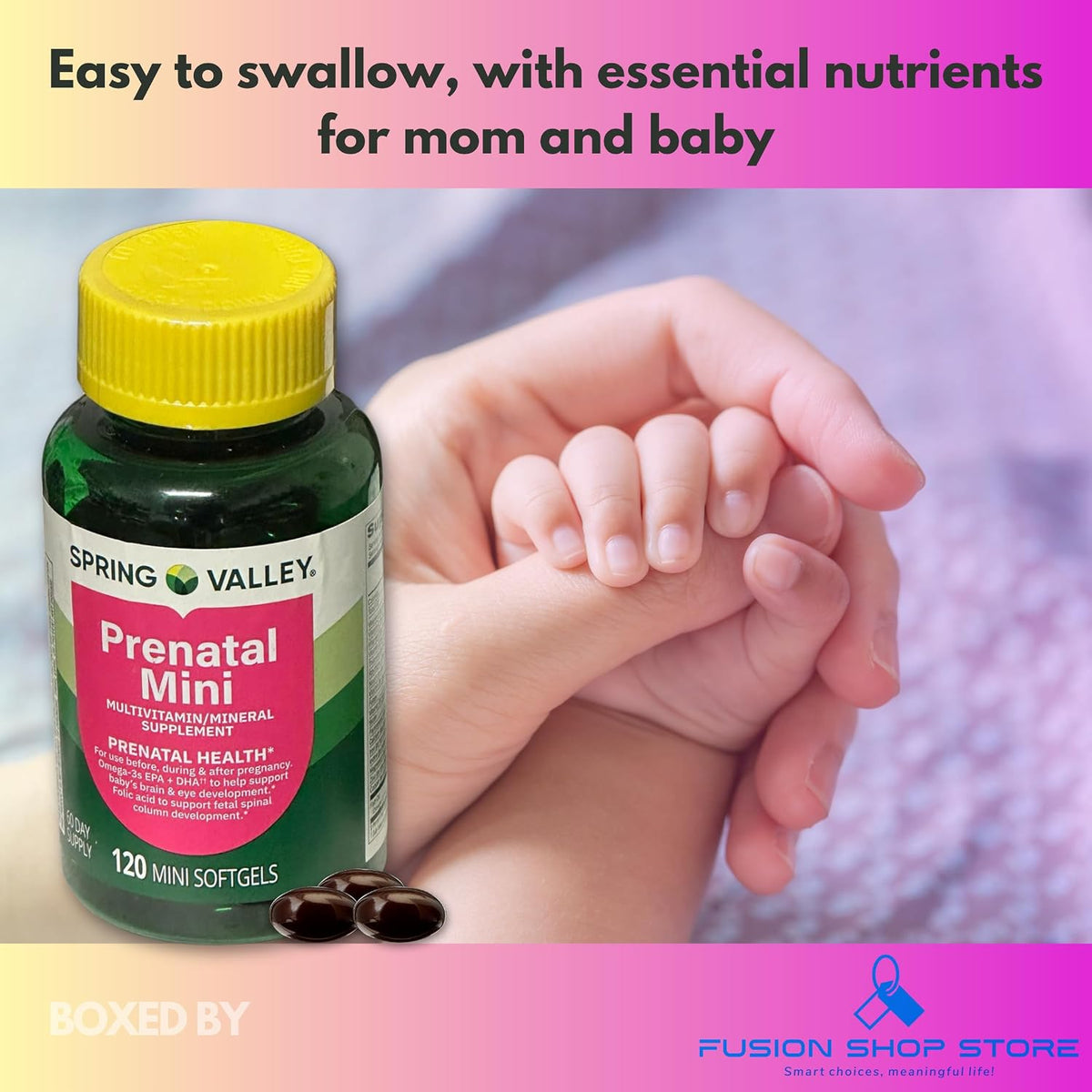 Prenatal Vitamins for Women's - 120 Mini Soft-gels Multivitamin/Multimineral (Pack of 1) – Image 4