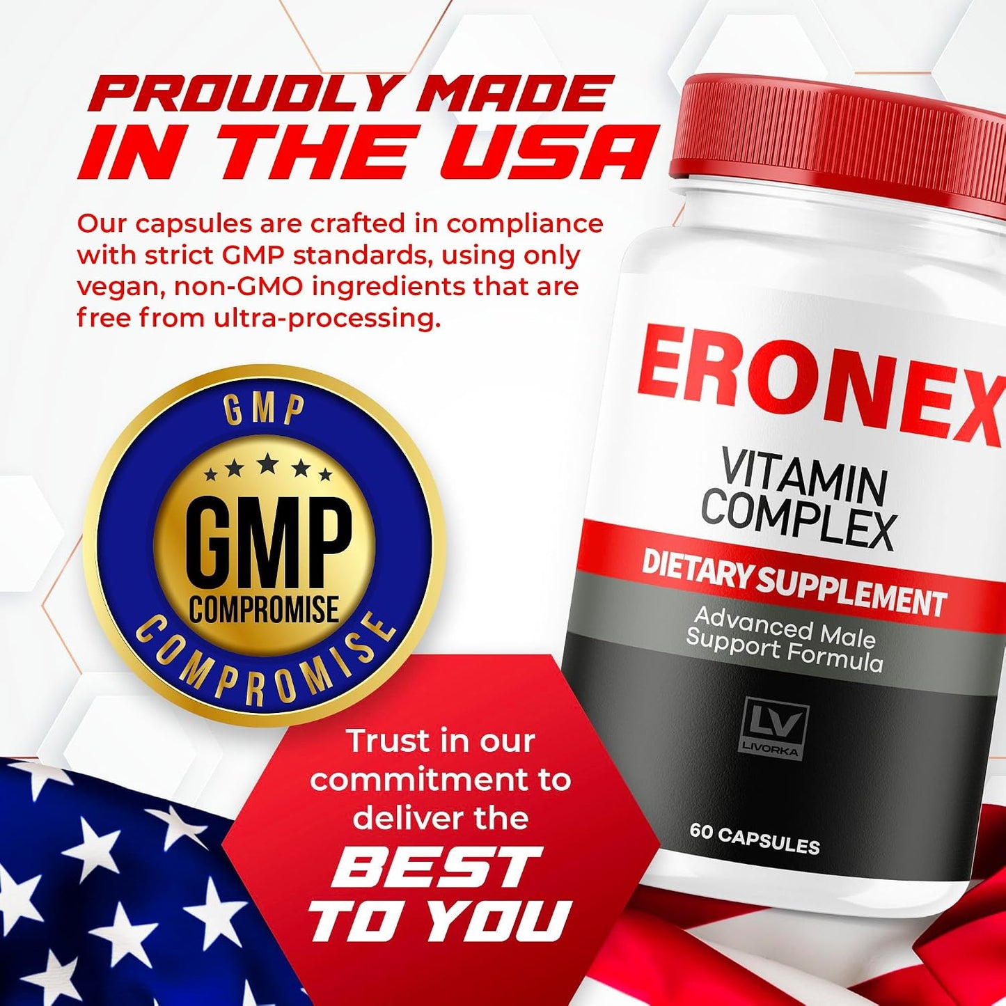 (2 Pack) Eronex Vitamin Complex Pills - Official Advanced Formula - 120 Capsules (2-Month Supply) - görsel 5