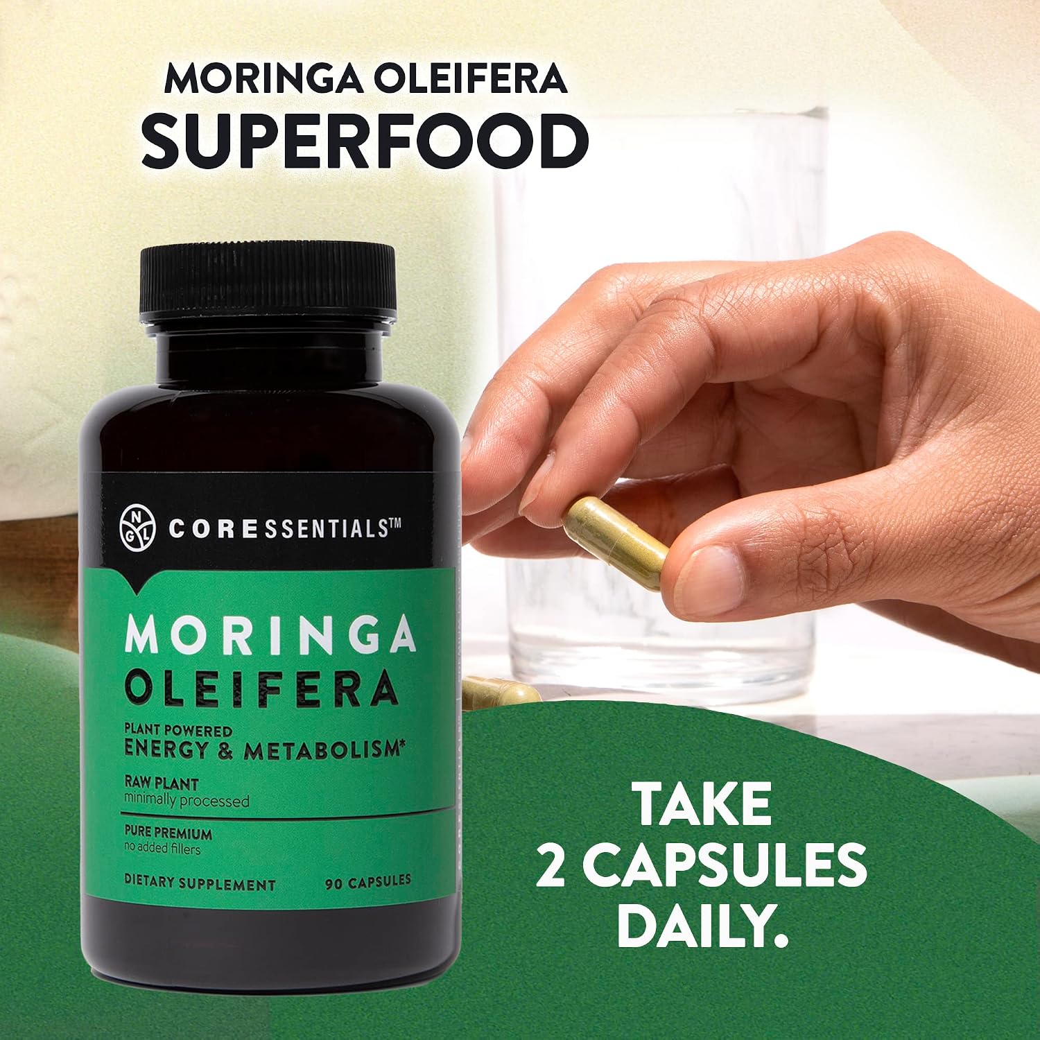 NGL Moringa Capsules 1300mg - Pure Raw Moringa Oleifera Superfood Supplement | 90 Capsules - görsel 5