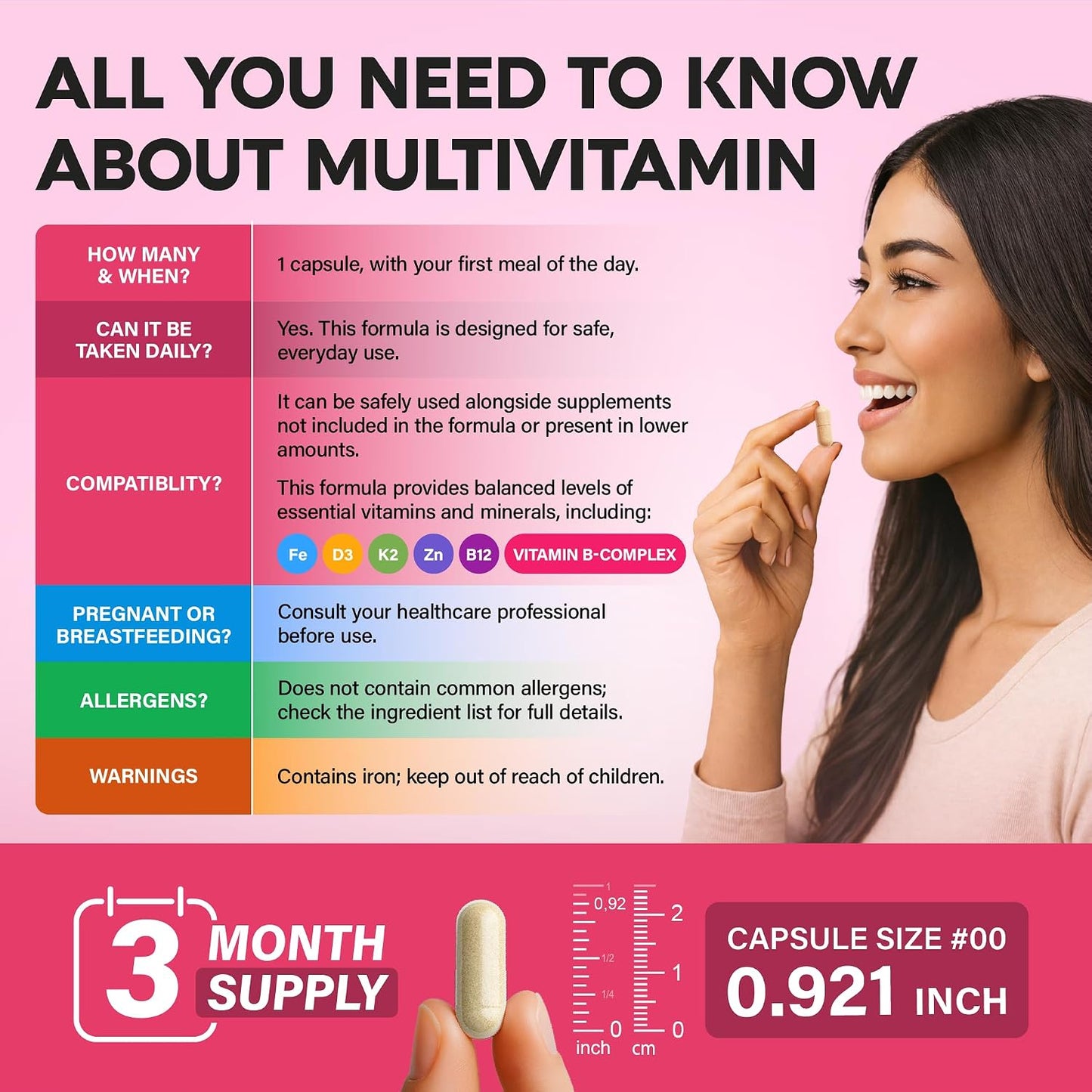 NUTRAHARMONY Women's's Multivitamin 47-in-1 with B-Complex, Whole Foods and Beauty Complex - 90 Capsules - görsel 8
