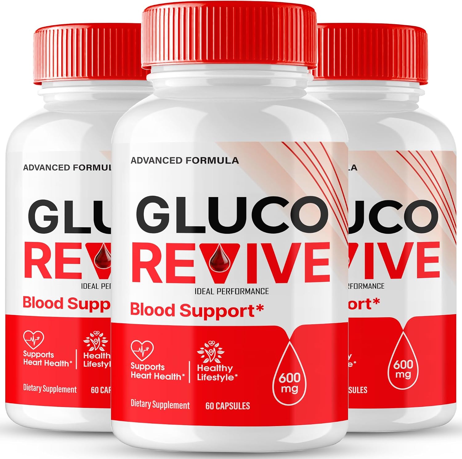 Gluco Revive Supplement Capsules - Maximum Strength All Natural Formula (3 Pack) - görsel 1