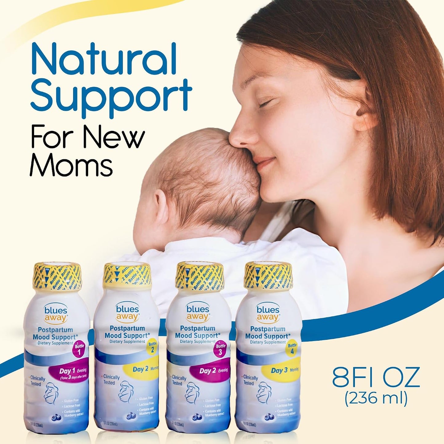 Blues Away Postnatal Mood Support Drink – 3-Day Liquid Supplement for Hormone Balance [4 Bottles] - görsel 2
