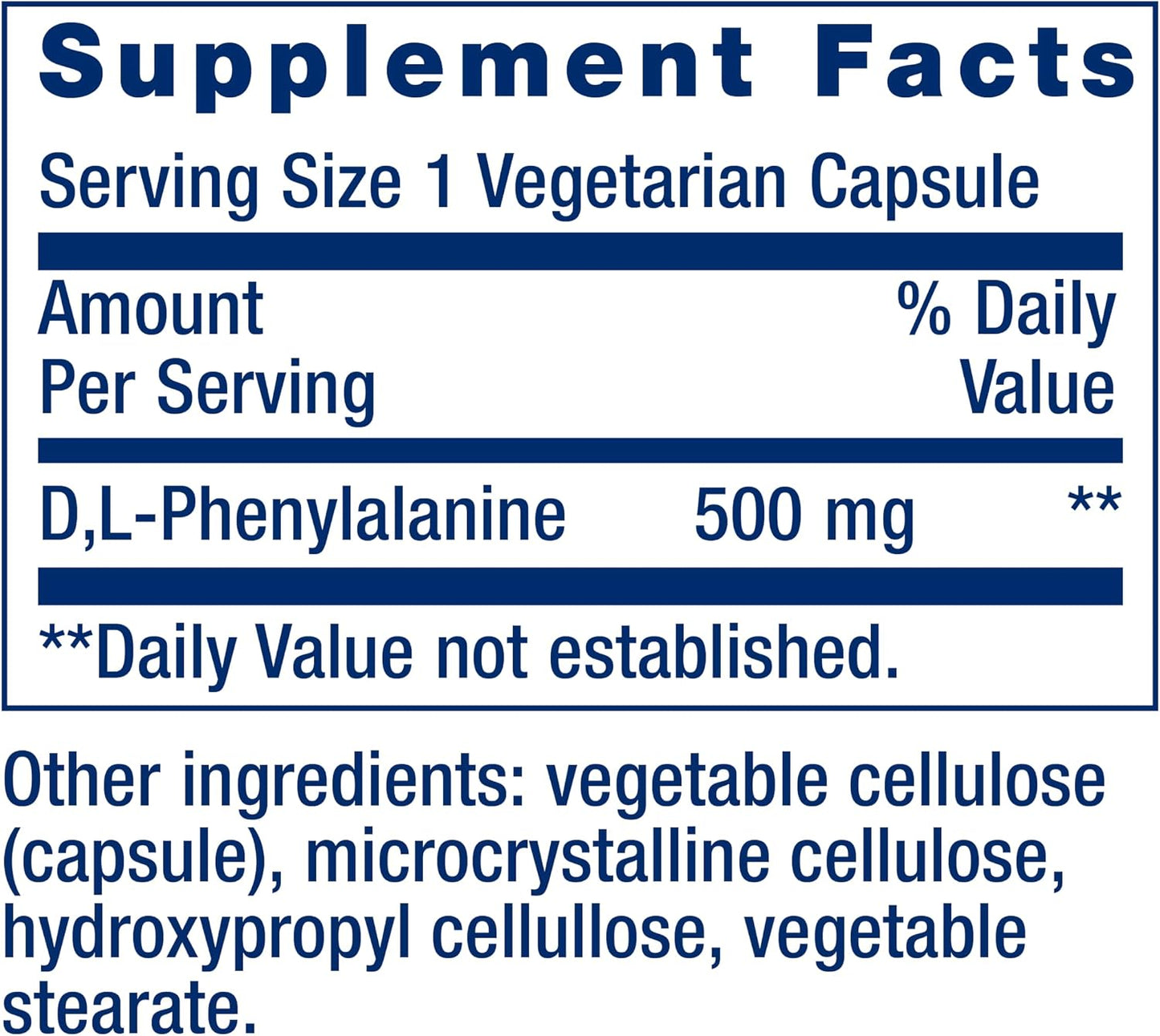 Life Extension D, L-Phenylalanine Capsules, 500 mg - Mood and Neurotransmitter Support - 100 Capsules - görsel 3