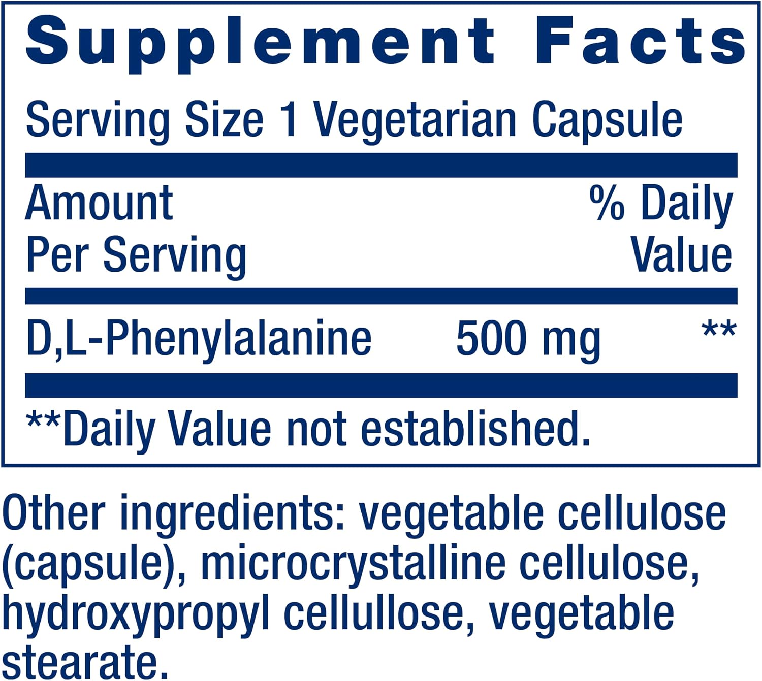 Life Extension D, L-Phenylalanine Capsules, 500 mg - Mood and Neurotransmitter Support - 100 Capsules - görsel 3