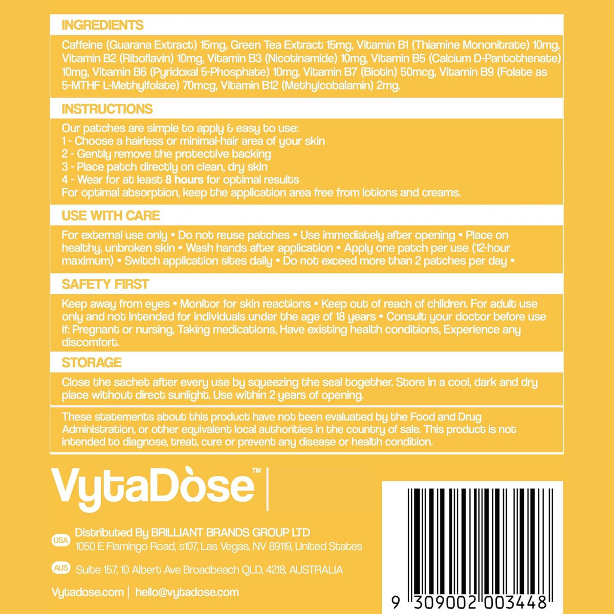 Vytadose Topical B12 Energy Patches for Mood, Energy & Cognition | 30 Count – Image 5