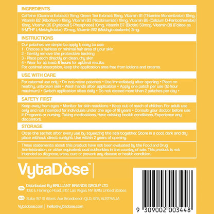 Vytadose Topical B12 Energy Patches for Mood, Energy & Cognition | 30 Count – Image 5