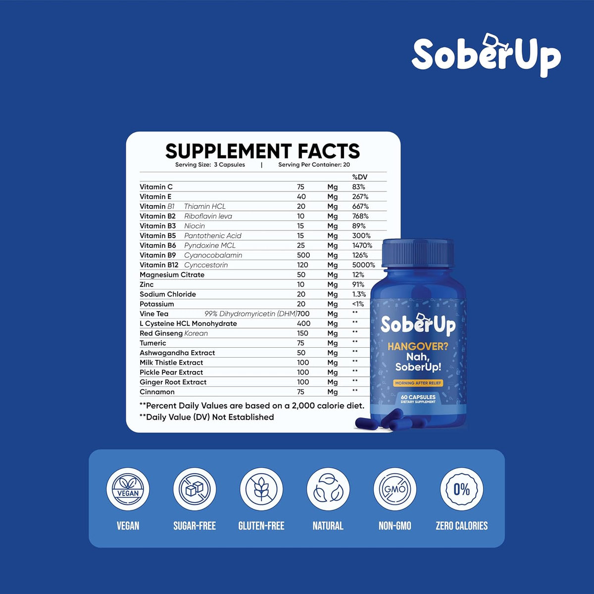 SoberUp Recovery Boost – Hydration, – Ingredients: Opt for proven ingredients like DHM, milk thistle, and B – Image 9