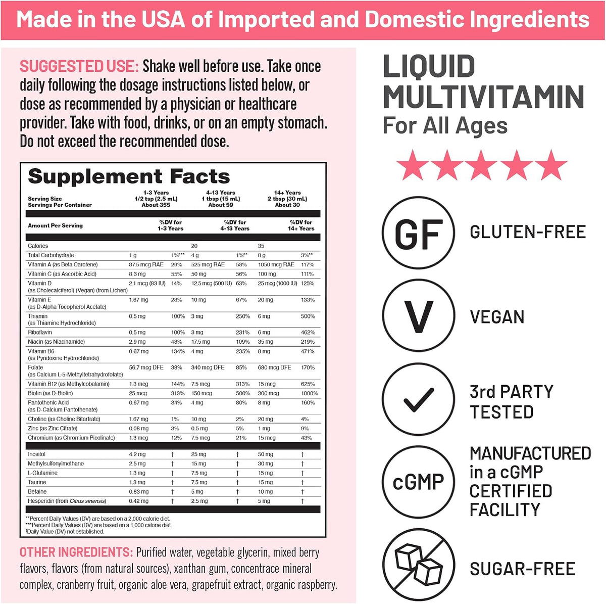 NatureWise Liquid Multivitamin, Sugar-free & – Methylated B12 (methylcobalamin) & Methylfolate (B9): These – Image 4