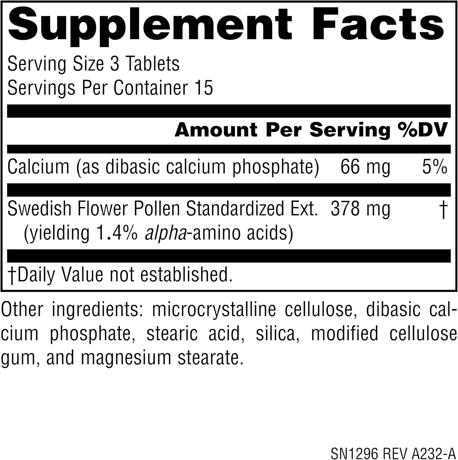 Source Naturals Swedish Flower Pollen Extract, Supports Prostate Function and Healthy Urine Flow* - 45 Tablets - görsel 2