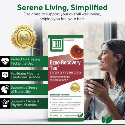 Bell Lifestyle Products Ezee Recovery Tea – Herbal Blend for Relaxation and Wellbeing