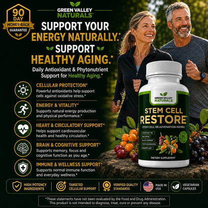 Stem Cell Restore | Cellular Support & Healthy Ageing Antioxidant Supplement with CyanthOx™ 30