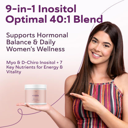 QSTA Myo-Inositol & D-Chiro Inositol Supplement for Women 4100mg (40:1 Ratio) – 9-in-1 Hormonal and Metabolic Support with Myoinositol. Inositol Powder Supplement for Hormone Balance and Female Support