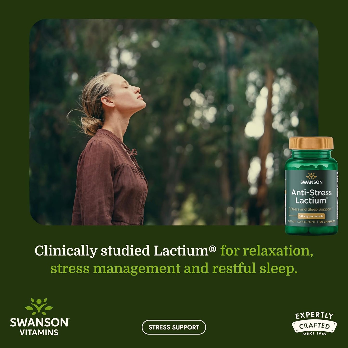 Swanson Women's Anti-Stress Formula with Lactium, 60 Capsules - görsel 2