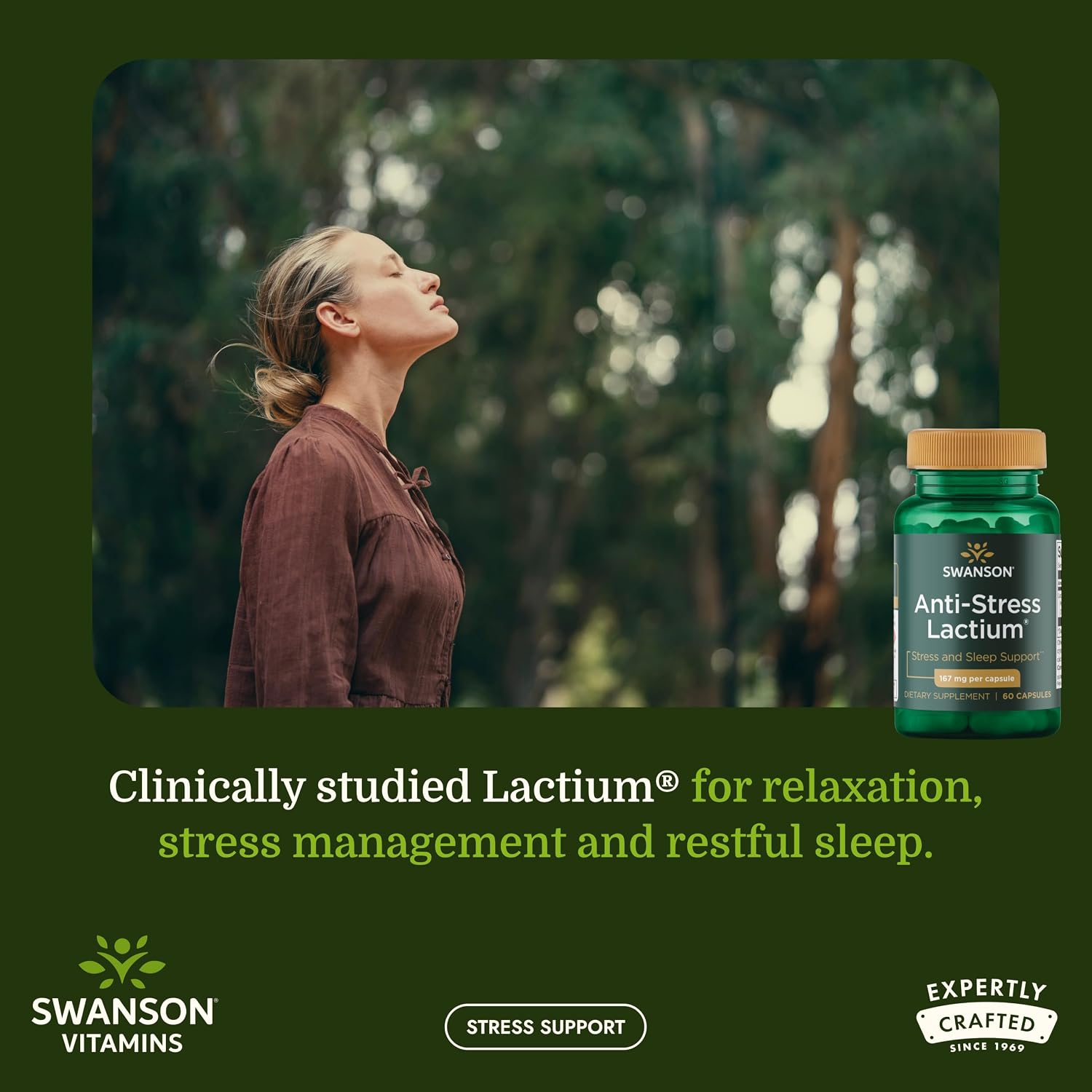 Swanson Women's Anti-Stress Formula with Lactium, 60 Capsules - görsel 2