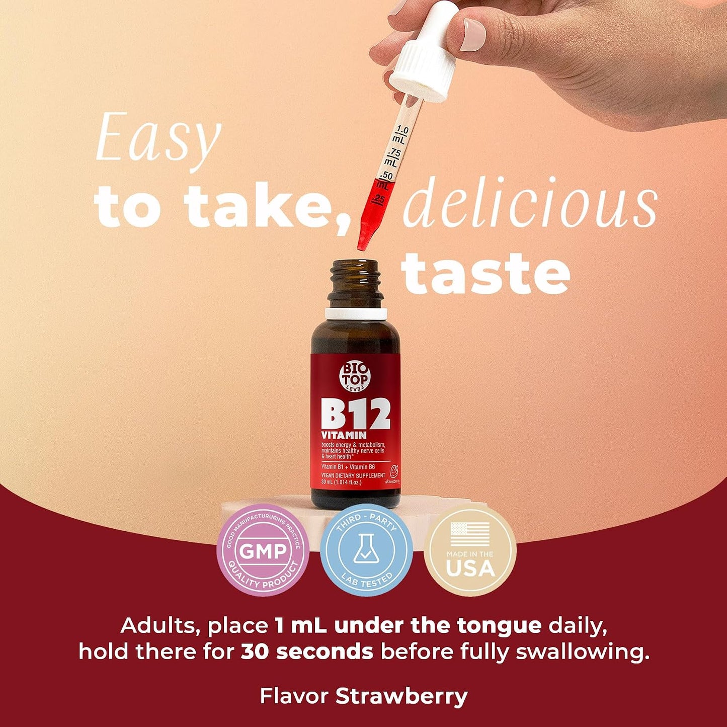 Vitamin B12 Sublingual Liquid Drops (5000 mcg) with B1 & B6 - Fast Absorption Formula - görsel 6