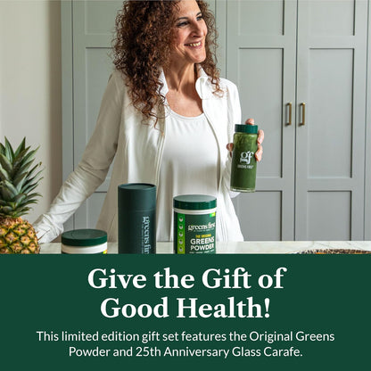 Greens First Gift Set – Organic Greens Powder Mint & Limited Edition Glass Carafe (30 Serves)