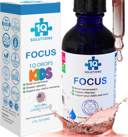 1Q Focus Liquid Brain Supplement for Kids | – Supports Focus and Attention: The combination of Acetyl L-Carnitine – Image 1