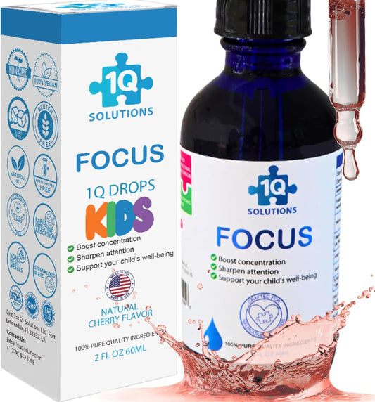 1Q Focus Liquid Brain Supplement for Kids | – Supports Focus and Attention: The combination of Acetyl L-Carnitine – Image 1