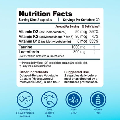 Lactoferrin Supplement 300mg – MyImmunity – Immune System Support: Lactoferrin is a natural immune modulator, – Image 6