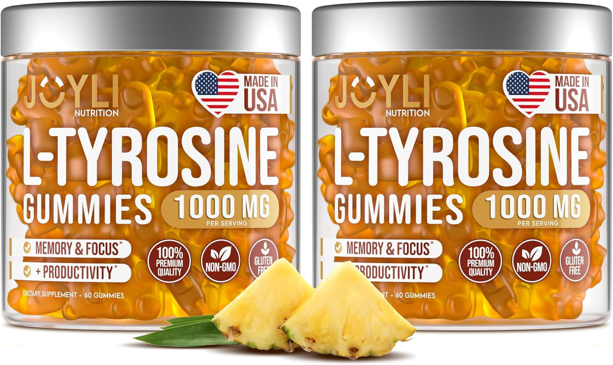 JOYLI L-Tyrosine Gummies 1000MG – Sugar-free – Focus and Concentration: By aiding neurotransmitter production, – Image 1