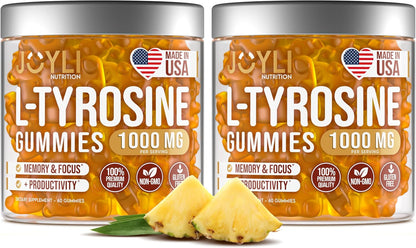 JOYLI L-Tyrosine Gummies 1000MG – Sugar-free – Focus and Concentration: By aiding neurotransmitter production, – Image 1