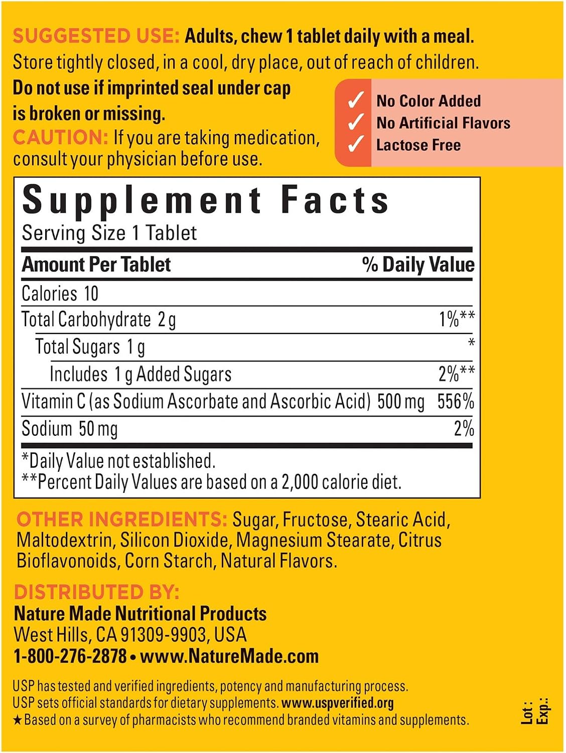 Nature Made Chewable Vitamin C 500 mg Tablets, 150 Pack - görsel 2