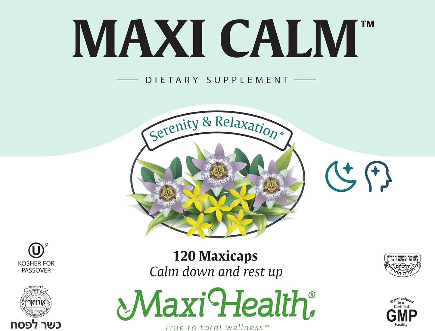 Maxi Health Kosher Calm Serenity & Relaxation Support Capsules (120 Capsules) - görsel 4
