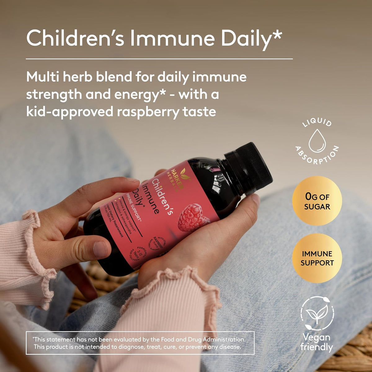 Harker Herbals Children's Immune Daily Syrup – Ashwagandha Root: An adaptogenic herb that helps the body manage – Image 3