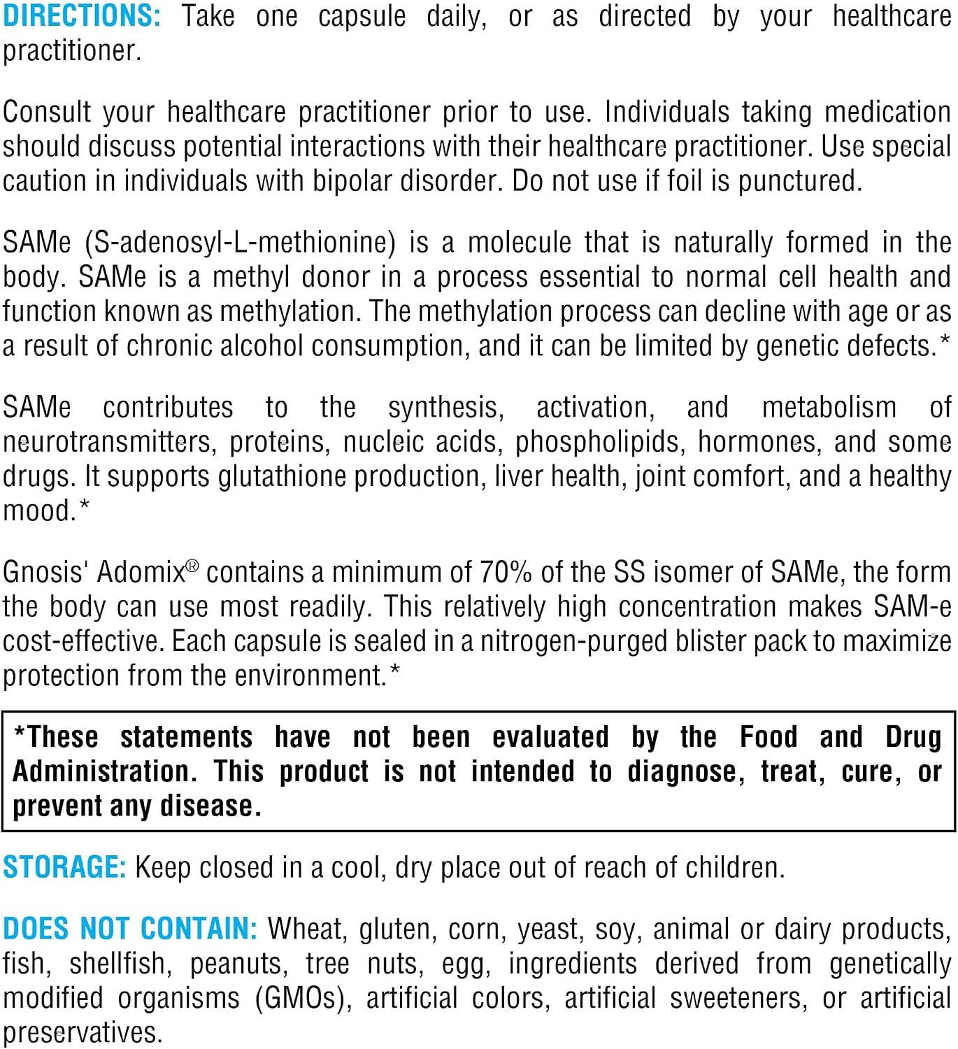 XYMOGEN SAM-e - S-Adenosyl-L-Methionine Supplement for Methylation & Cell Health Support - Gnosis’ Adomix SS Isomer - Nitrogen-Sealed Vegan Capsules - Gluten free & Non-GM - 30 Capsules - görsel 4