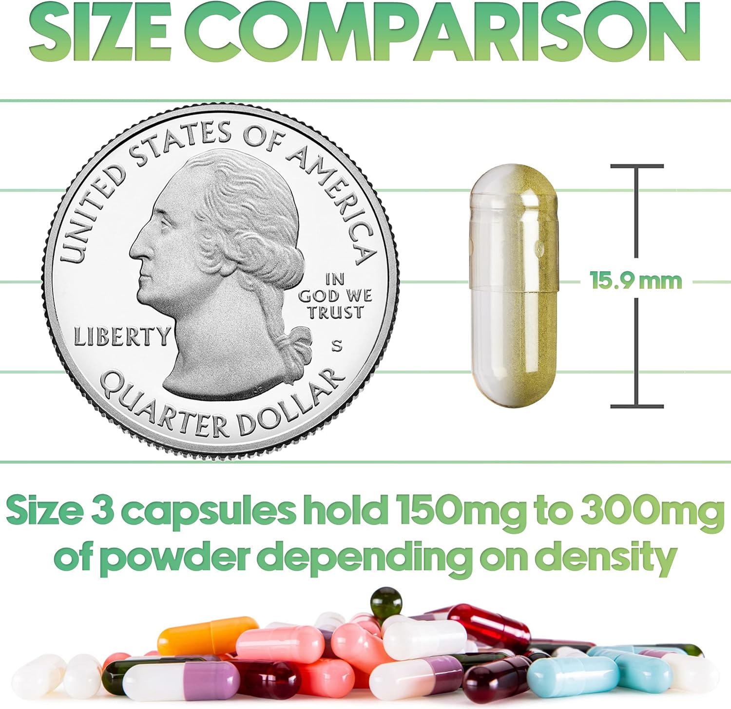 XPRS Nutra Size 3 Empty Capsules - 500 Count Empty Gelatine Capsules (Orange) - görsel 2