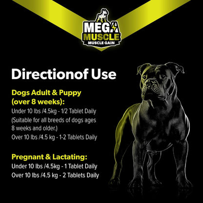 PETBEING Mega Muscle for Dogs - Daily Chewable Multivitamin Tablets, Chicken Flavour, 60 Count