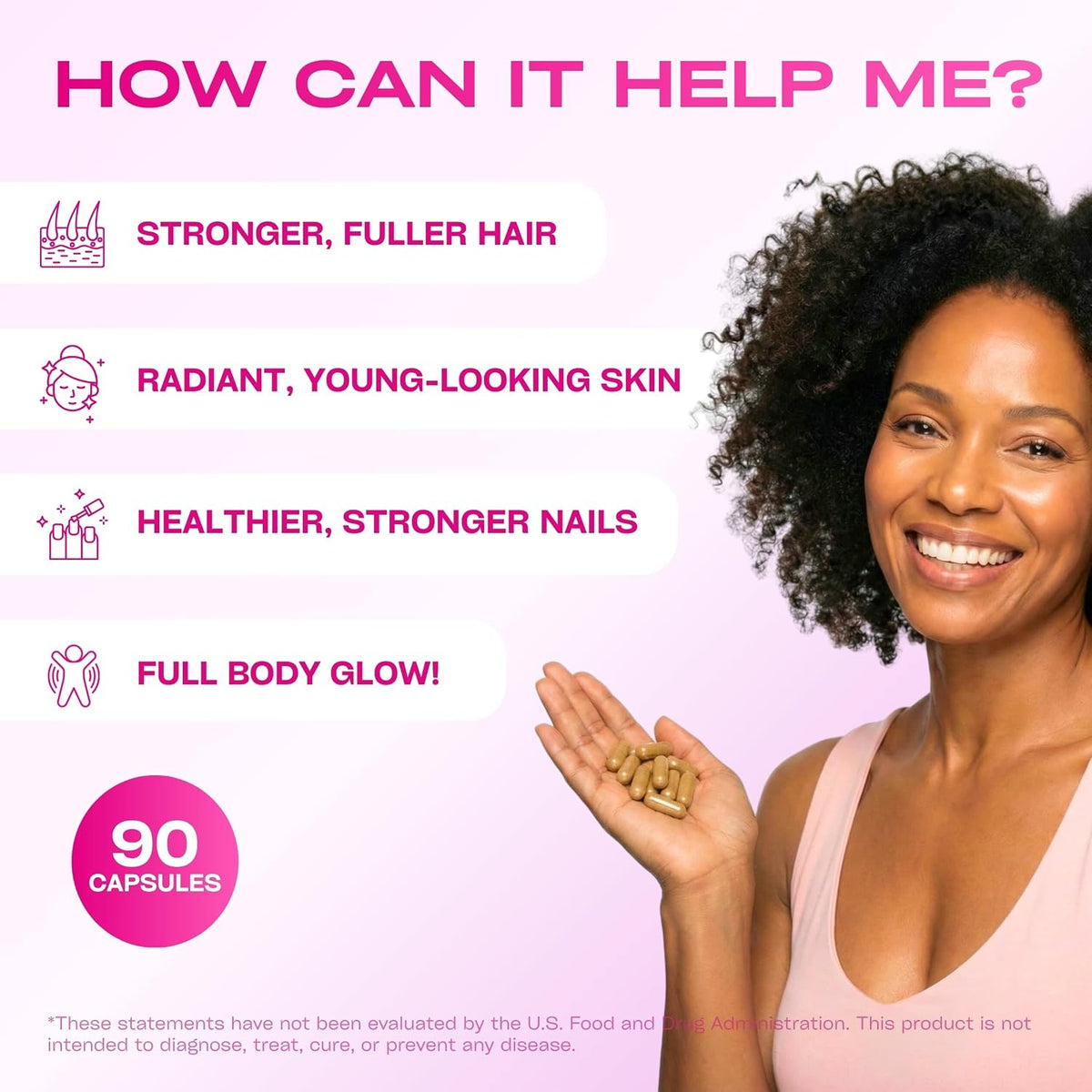 GOBIOTIX Hair, Skin & Nails Vitamins for – MSM (methylsulfonylmethane) works alongside biotin to support skin – Image 3