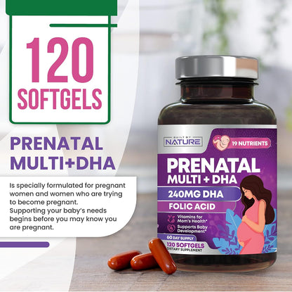 Built by Nature Prenatal Vitamins for Women – 120 Softgels