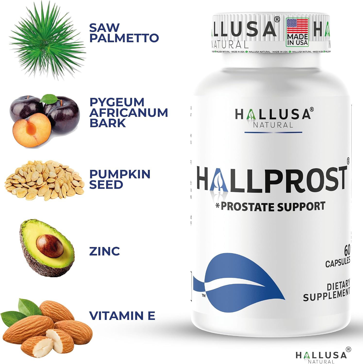 Hallusa Natural HALLPROST - Prostate Support Capsules, 60 Pack - görsel 5