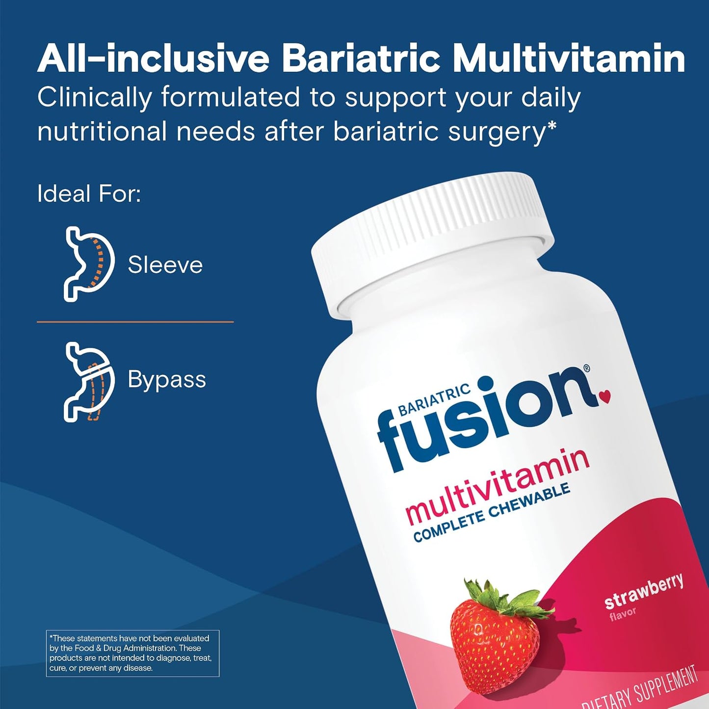 Bariatric Fusion Complete Chewable Multivitamin with Iron - Strawberry Flavour, 120 Tablets - görsel 2