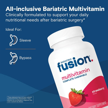 Bariatric Fusion Complete Chewable Multivitamin with Iron - Strawberry Flavour, 120 Tablets