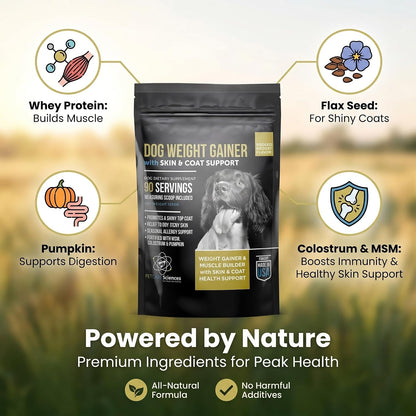 PET CARE Sciences Dog Weight Gainer with Skin & Coat Support - Weight Gain Supplements for Dogs - Canine and Dog Muscle – Image 3