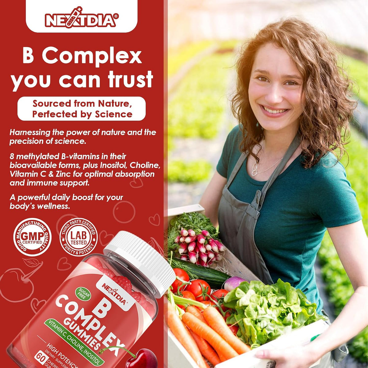 Methylated Vitamin B Complex Gummies - B12 & – Supports immune health with Vitamin C and zinc – Image 9