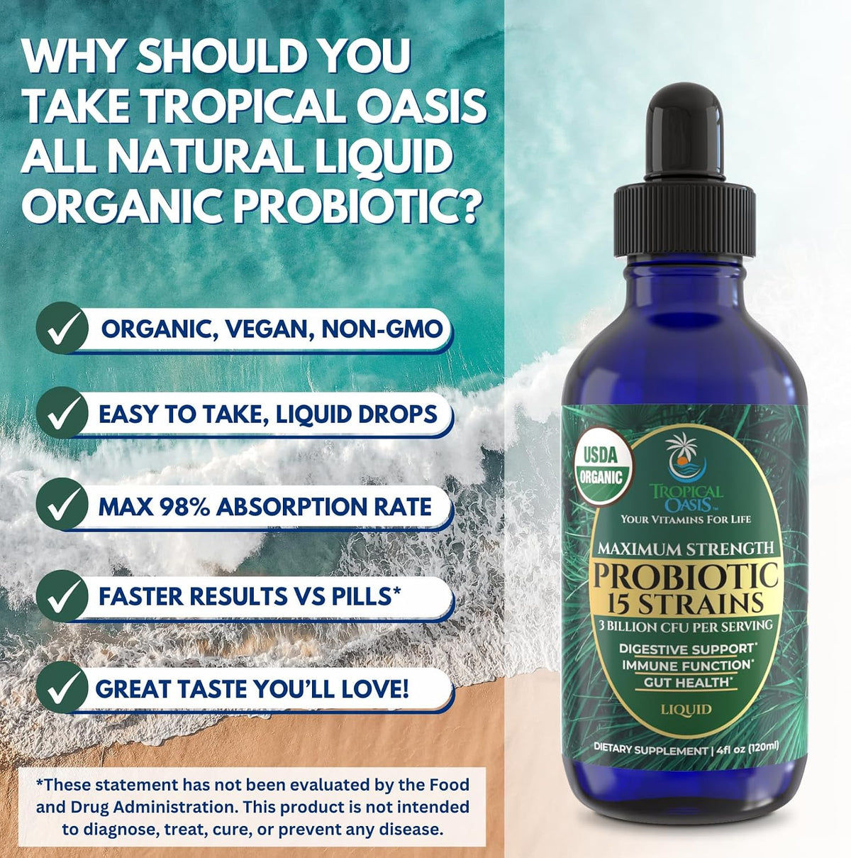Tropical Oasis USDA Organic Liquid – Family-Friendly: Suitable for men, women's, and children ages 1 and up. – Image 4