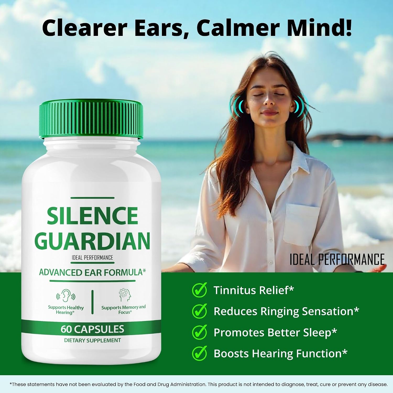 Silence Guardian Tinnitus Relief For Ringing Ears Capsules, Silence Guardian Ring Clear Tinnitus Pills, SilenceGuardian Ear Tinnitus Supplement, Ear Ringing Tinnitus, SilenceGuardian Reviews (1 Pack) - görsel 4