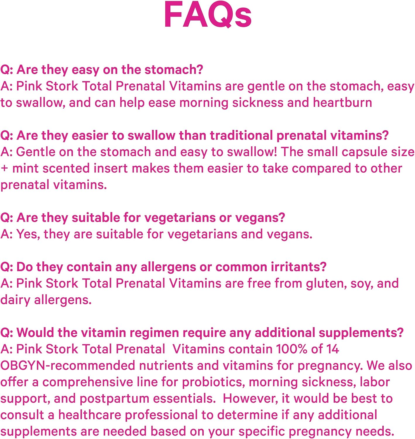 Pink Stork Total Prenatal Vitamins - 60 Count, Mint - Vegan DHA, Methylfolate, Iron, Choline - görsel 8
