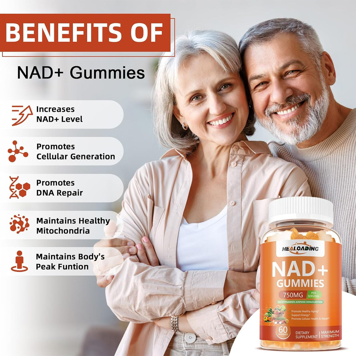 HEALOADING NAD+ Gummies with Resveratrol - – Zinc: Essential for cell growth, immune function, and DNA synthesis. – Image 5