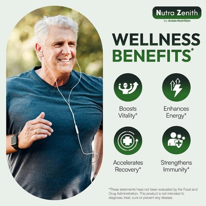 AKG Anti-Ageing & Energy Boost Supplement with Vitamin B6, Vitamin C & L-Arginine – 60 Capsules – Image 3